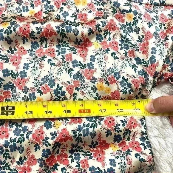 Pale Sky Multicolored Floral Print Quarter Button Short Dolman Sleeve Top Size S - Picture 16 of 16